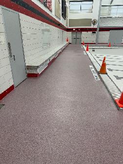 Epoxy Quartz Flooring For High School Swimming Pool