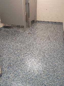 Epoxy Flake Flooring for Commercial Bathroom