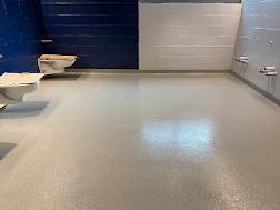 Commercial bathroom flooring installation