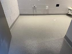 Commercial bathroom flooring installation