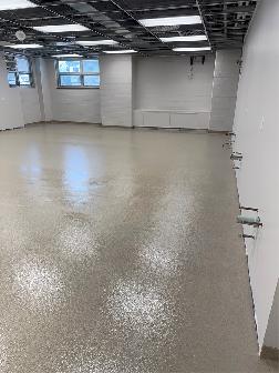 laboratory epoxy quartz flooring installation