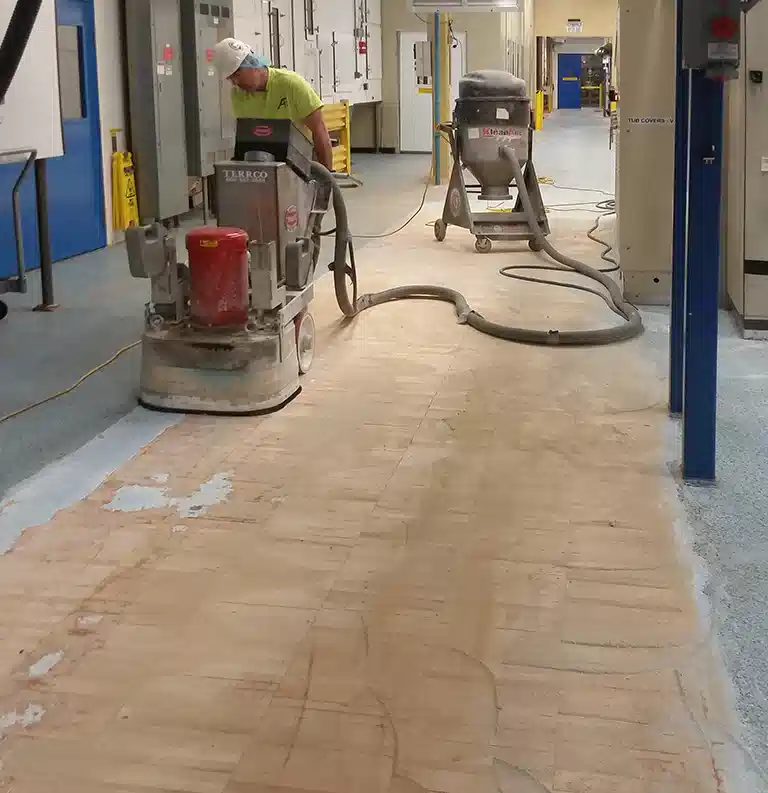 Concrete Resurfacing With Industrial Grinder